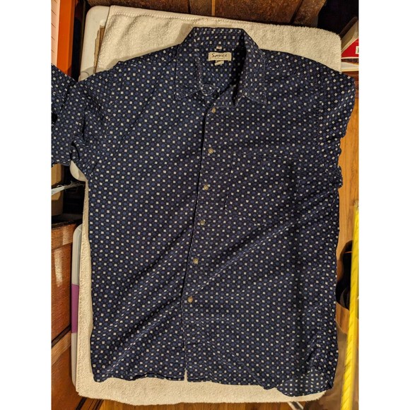 Sauce Berne Mens shirt M fancy corduroy Long Sleeve Button Up subtle soft - Picture 8 of 11